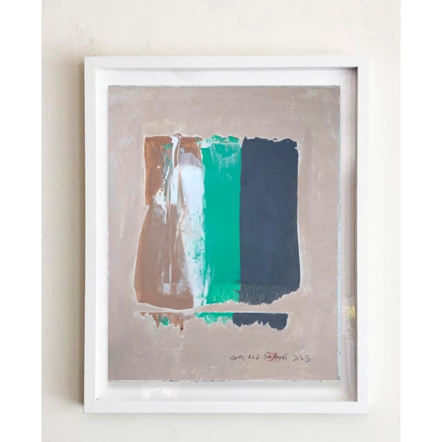 Static 426 Framed Abstract Brown / Green Painting For Sale - Image 4 of 5