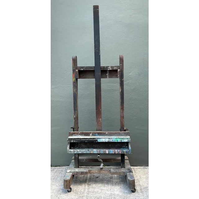 American Vintage Rustic Wood Artist Easel For Sale - Image 3 of 12