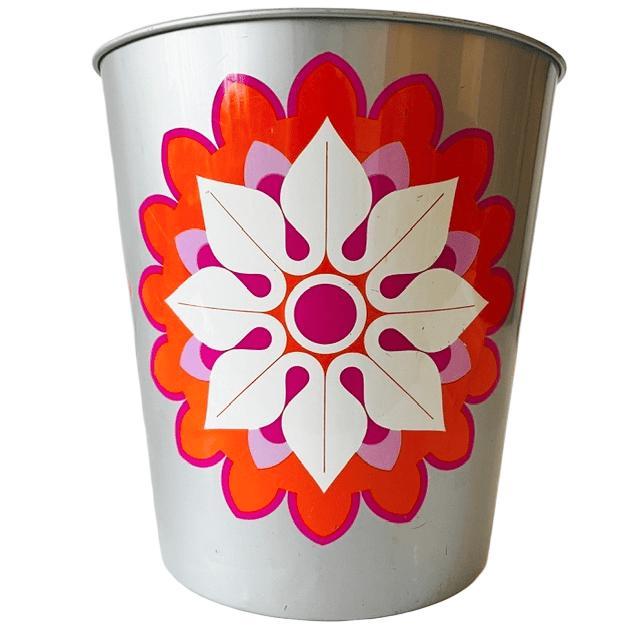 Pink Vintage Pop Art Trash Can in Metal from Simel Vich, 1970s For Sale - Image 8 of 8