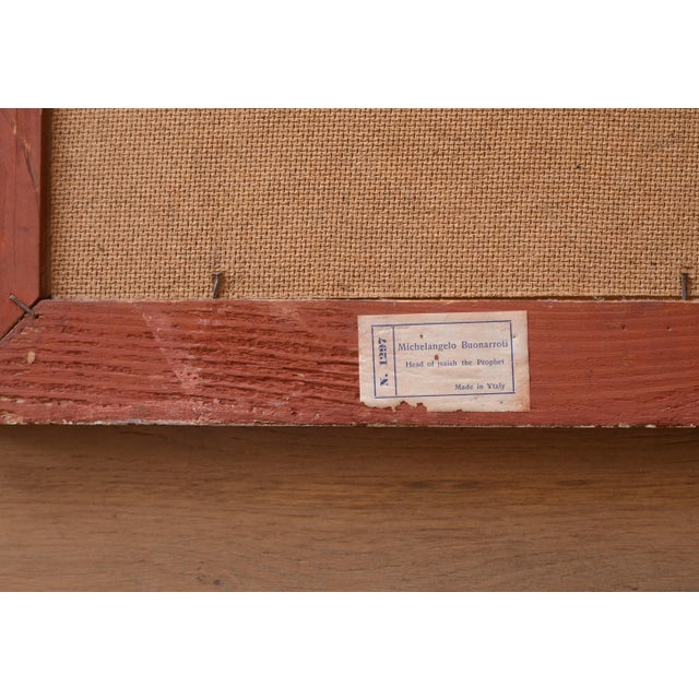 Yellow Vintage Michelangelo Creation of Adam Detail Framed Print For Sale - Image 8 of 9