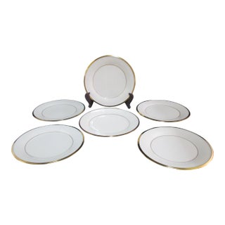 Lenox Ecru China Gold Rim Eternal Bread and Butter Plates - Set of 6 For Sale