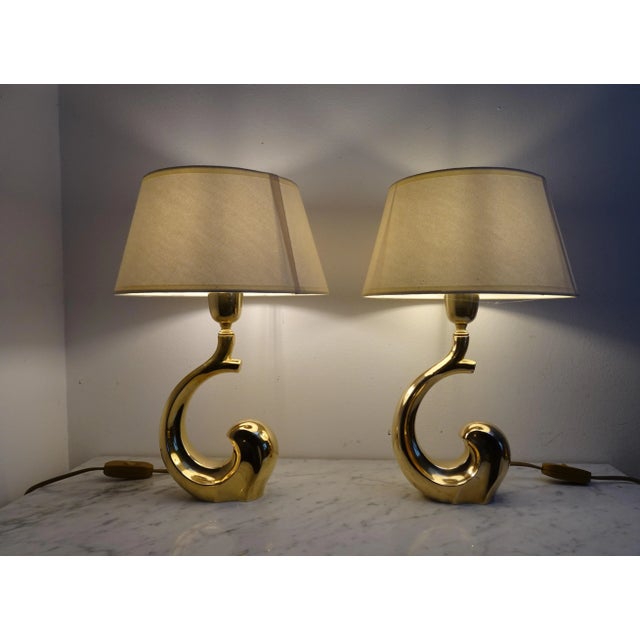 Brass Table Lamps attributed to Pierre Cardin, 1970s, Set of 2 For Sale - Image 17 of 18