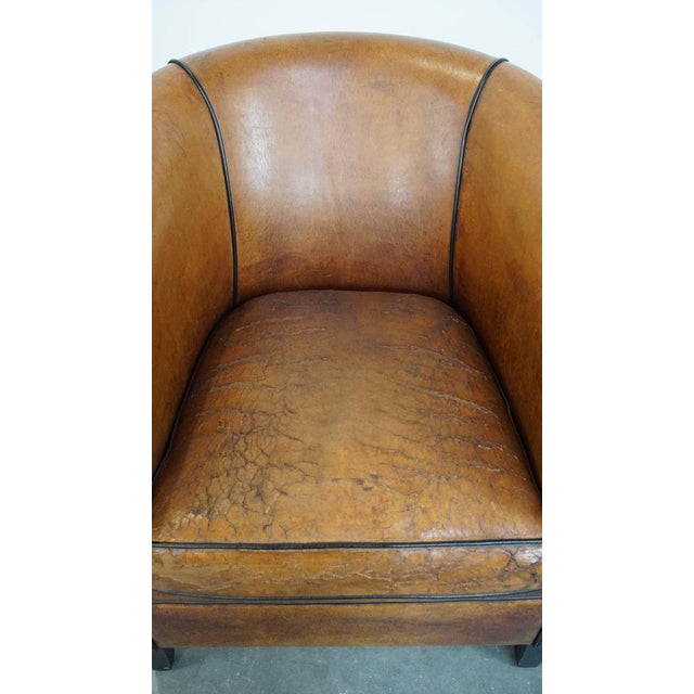 Brown Leather Club Chair For Sale - Image 6 of 12