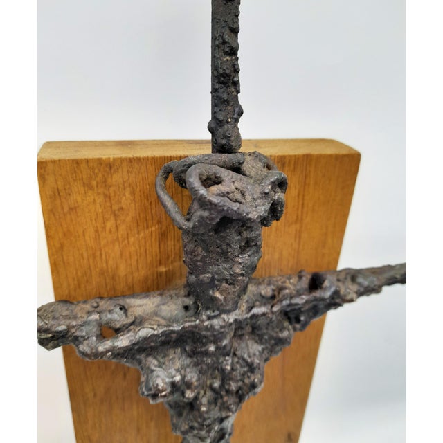Brutalist Sculpture Crucifix by René Mignion, France, 1967 For Sale - Image 9 of 18
