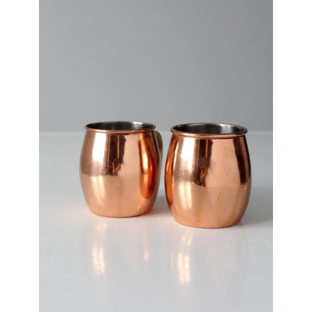 Metal Vintage Godinger Copper Mugs Pair For Sale - Image 7 of 12