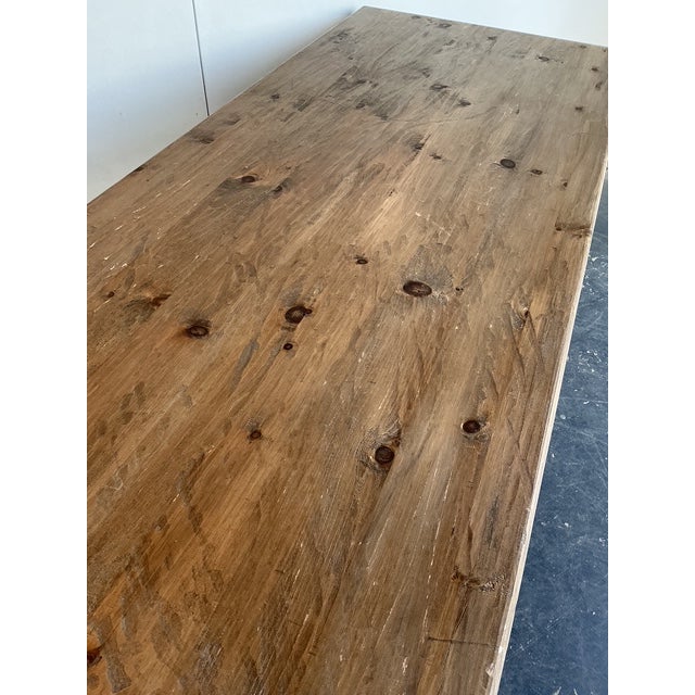 Vintage Rustic Trestle Table For Sale - Image 11 of 14