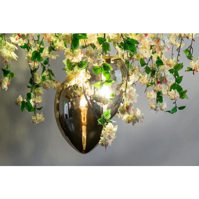 Flower Power Fuchsia Cascade Round Chandelier in Pink-Cream Color with Crystal Egg Lamps from VGnewtrend, Italy For Sale - Image 8 of 10