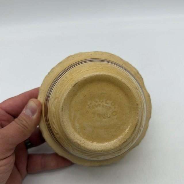 Late 19th Century A Very Nice Small Sized Yellow Ware Mixing Bowl With a Brown Band Decoration, 1890’s For Sale - Image 5 of 12