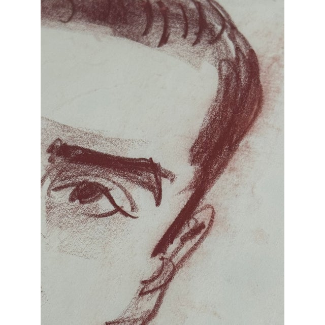 1950s 1950s Mid-Century ModernSanguine Male Portrait For Sale - Image 5 of 8