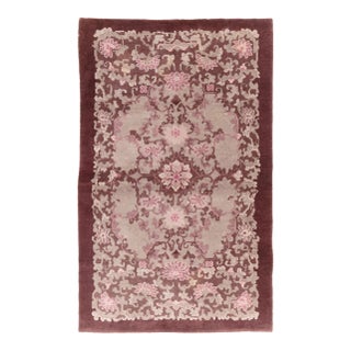 Galerie Mid-20th Century Handmade Chinese Art Deco Throw Rug For Sale