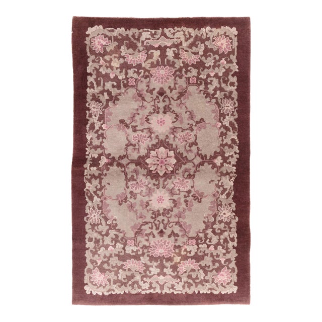 Galerie Mid-20th Century Handmade Chinese Art Deco Throw Rug For Sale