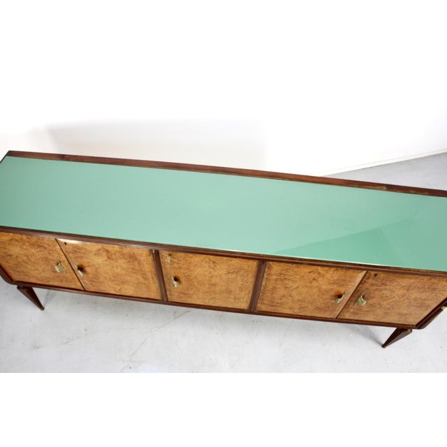 1950s Mid-Century Italian Walnut and Brass Sideboard, 1950s For Sale - Image 5 of 12