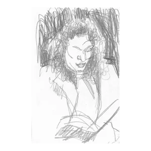 1960s New York Subway Rider Drawing