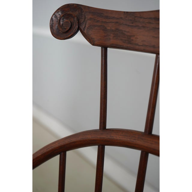 Wood Dr Dimes Tall Back Windsor Arm Chair For Sale - Image 7 of 18