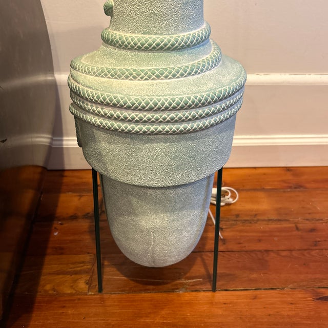 Late 20th Century Vintage Post Modern Ceramic Serpent Tale Lamp For Sale - Image 5 of 7