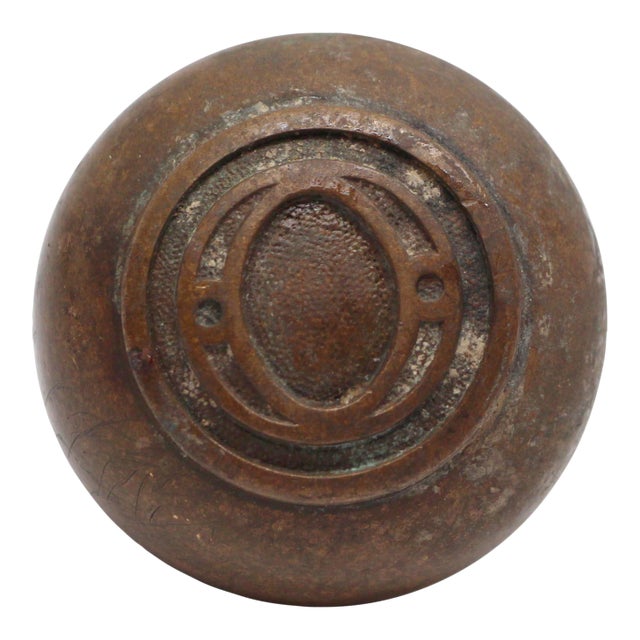 Antique Bronze Emblematic O Entry Door Knob For Sale