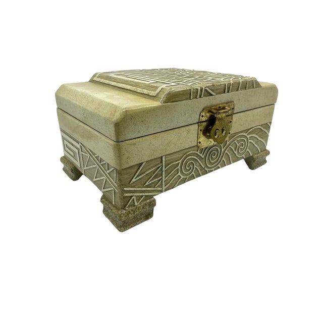 Vintage Artmax Goat Skin Lacquered Jewelry Box For Sale - Image 9 of 12