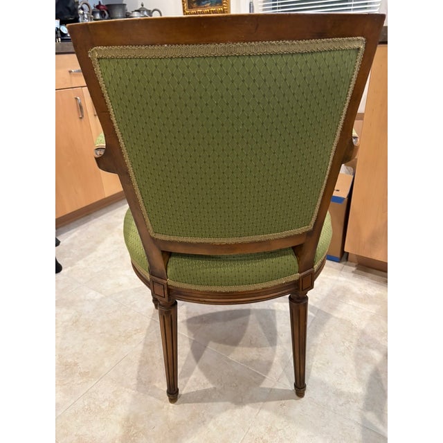 Mid 20th Century Three Carved Frame Upholstered Dining Arm Chairs For Sale - Image 14 of 18
