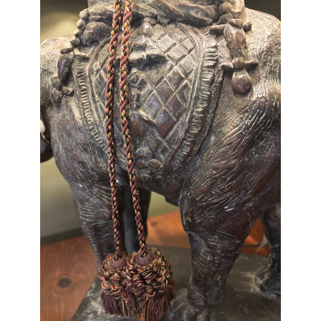 Maitland - Smith Late 20th Century Maitland Smith Bronze Elephant Table Lamp For Sale - Image 4 of 10