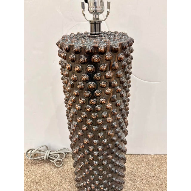 Modern Arteriors Large Cylinder Shell Points Lamp For Sale - Image 3 of 4