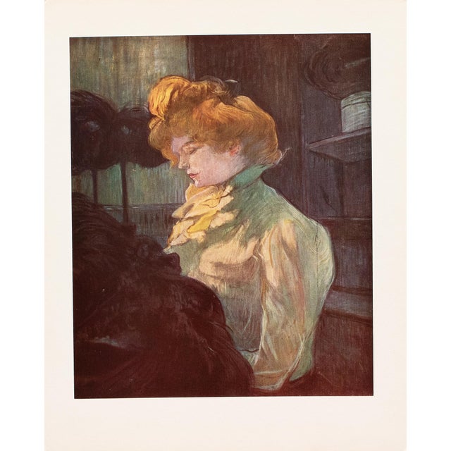 Portraiture 1952 After Toulouse-Lautrec "The Modiste", Full-Color Print For Sale - Image 3 of 7