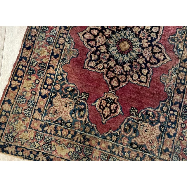 Exquisite Antique Persian Kerman Lavar Rug 2.1' X 3.2' (64cm X 98cm) 1880s For Sale - Image 4 of 6