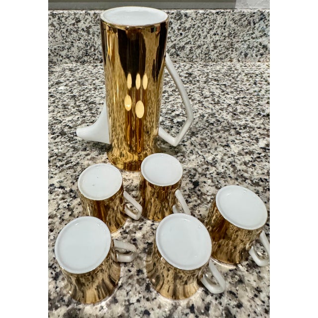 Vintage Gold-Gilded Porcelain Espresso Set - 11 pcs For Sale In Tampa - Image 6 of 12