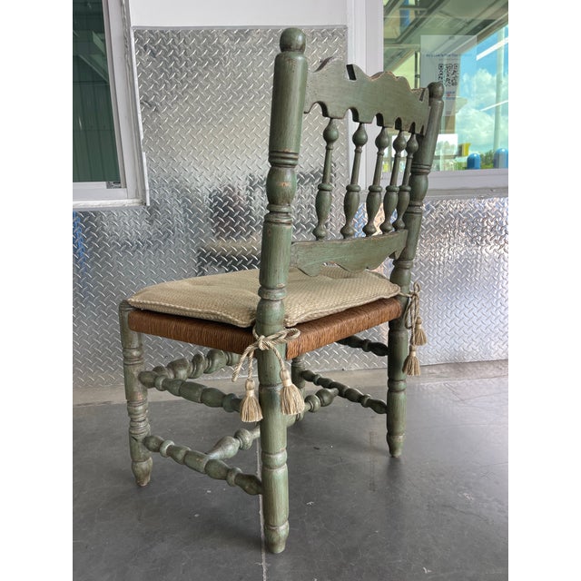 Green Charles Pollock for William Switzer English Spindle Back Dining Chairs | Set of 4 For Sale - Image 8 of 10