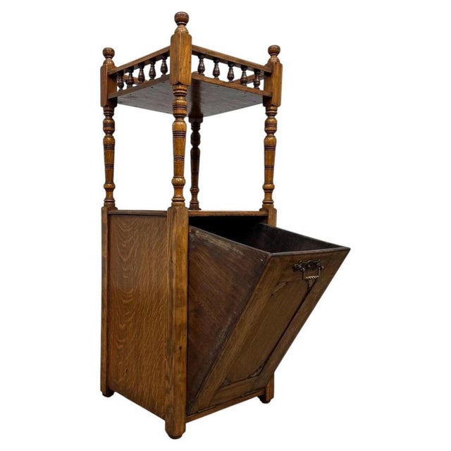 Antique English Golden Oak Cabinet, 1900s For Sale - Image 4 of 15