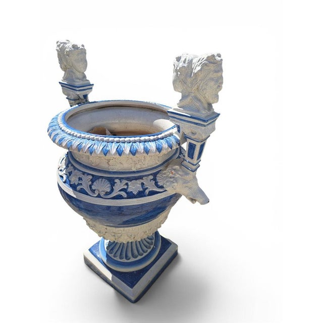 Ceramic Hand-Painted Italian Garden Urns, 1950s, Set of 2 For Sale - Image 7 of 12