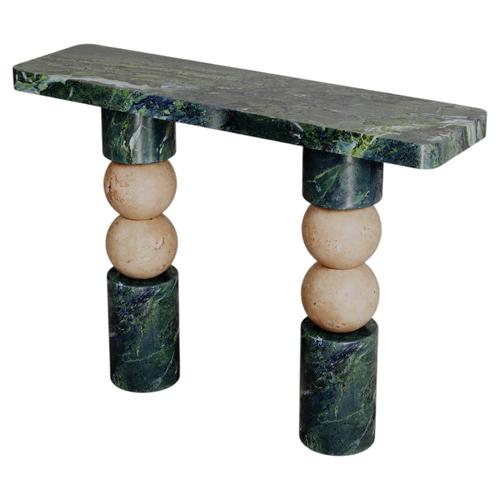 Stacked Spheres Green Marble Perle Console Table by Esther Knopfler For Sale - Image 14 of 14