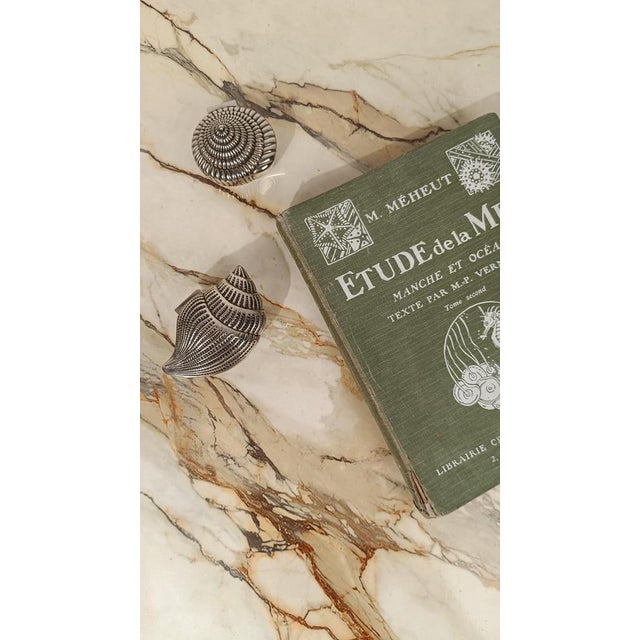 Vintage Sundial Shell-Shaped Silver-Plated Metal Trinket Case Box, 1970s For Sale - Image 12 of 17