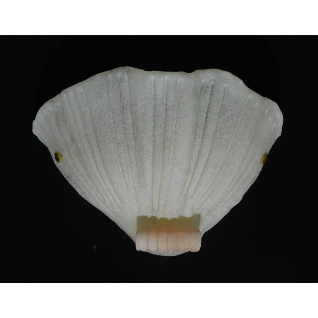 Italian 1960s Murano Shell Sconce With Pink Curl, a Pair For Sale - Image 3 of 10