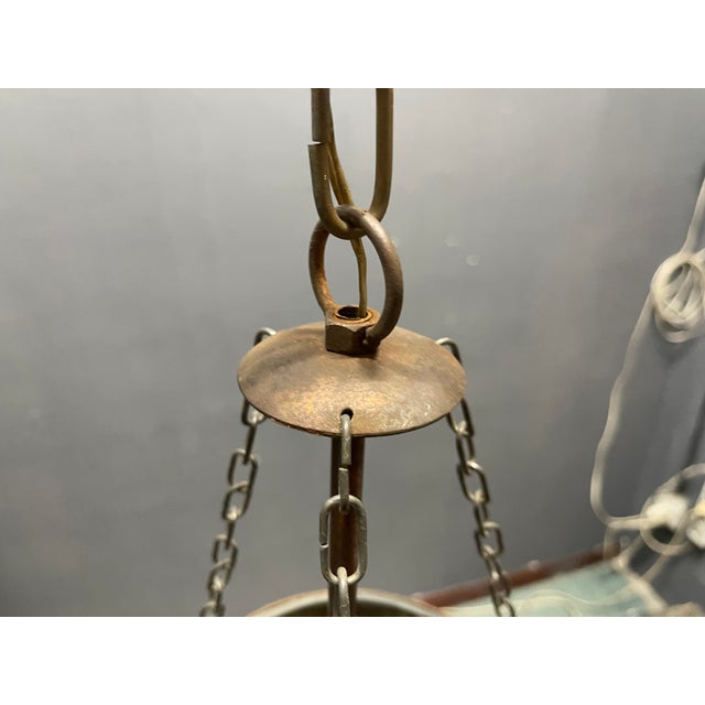 1950s Wrought Iron and Murano Glass Light Pendant, 1950s For Sale - Image 5 of 18