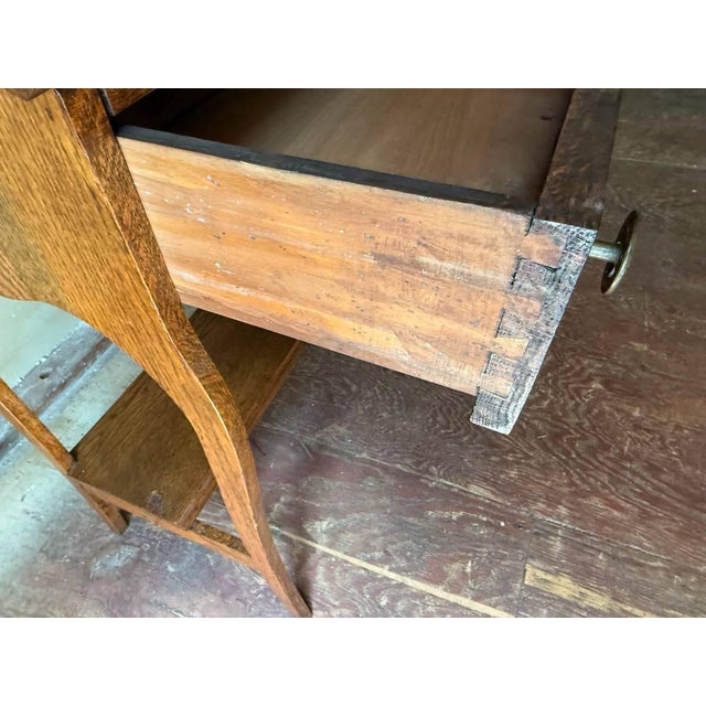 Antique Rococo Style Oak Drop Front Writing Desk For Sale - Image 13 of 18