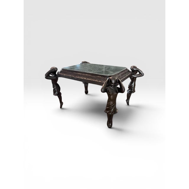 Mediterranean Vintage Figural Caryatid Marble Top Display Pedestal Stand For Sale - Image 3 of 10