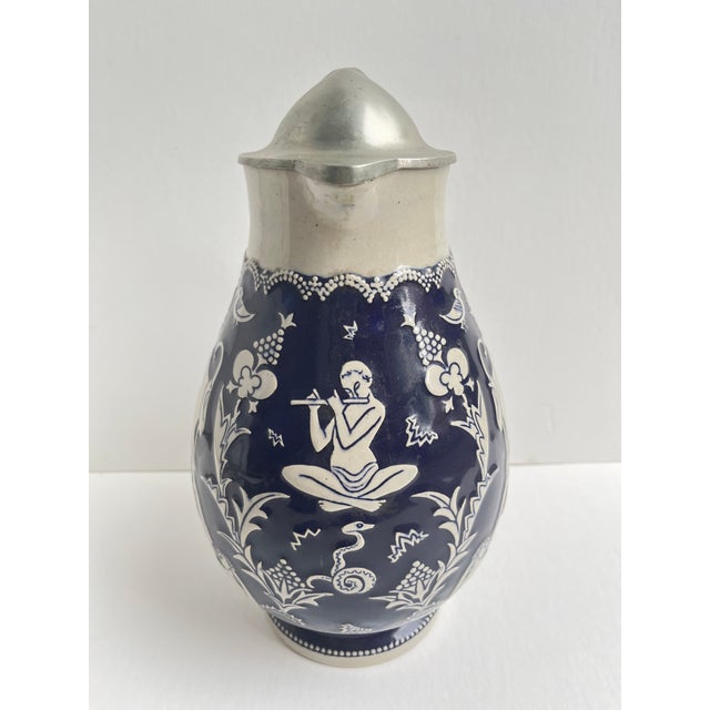 Mid 20th Century Marzi & Remy Beer Pitcher or Stein With Pewter Lid For Sale - Image 4 of 5