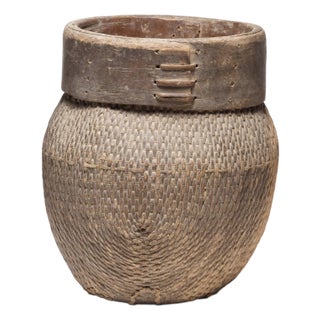 Chinese Woven River Basket, C. 1800 For Sale