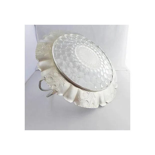 Glass Vintage Glass & Aluminum Basket For Sale - Image 7 of 7