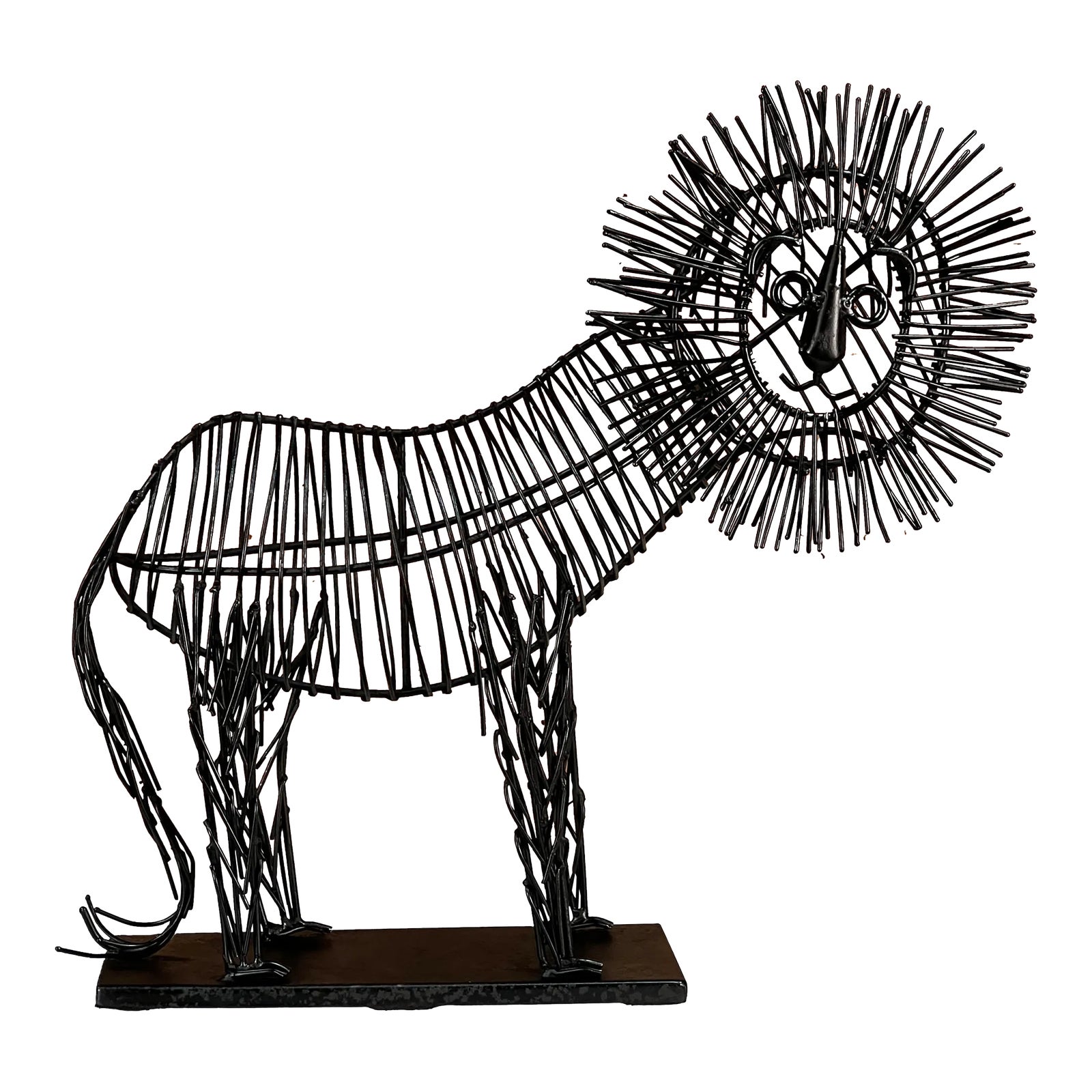 Vintage C.1980's Curtis Jere Style Wire Lion Figure