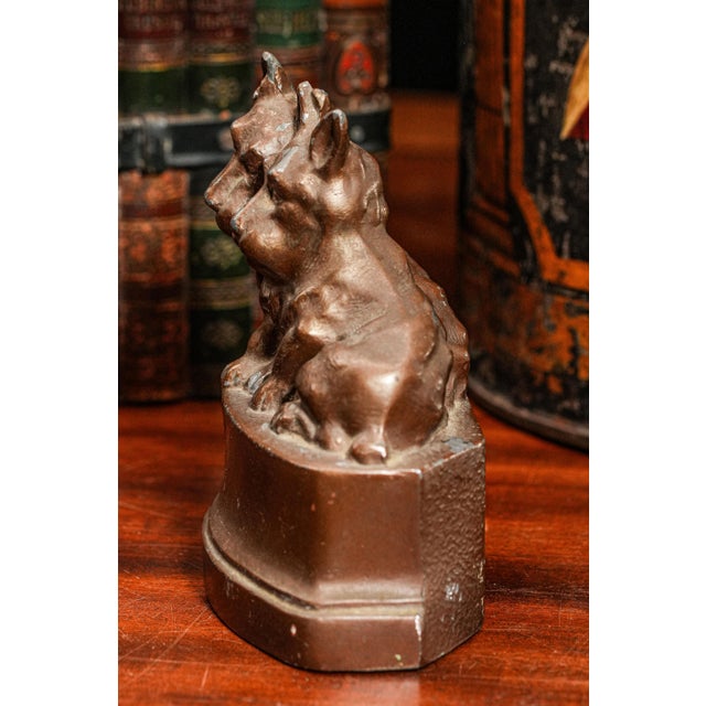 Charming Antique Miniature Scottish Terrier Scottie Dog Animal Statue Sculpture Home Decor For Sale - Image 12 of 13