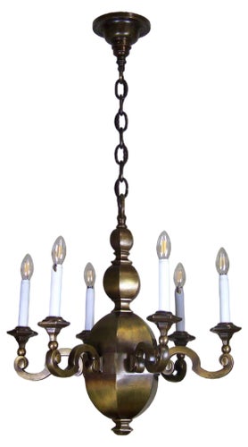 Massive Brass Chandelier, 1900s
