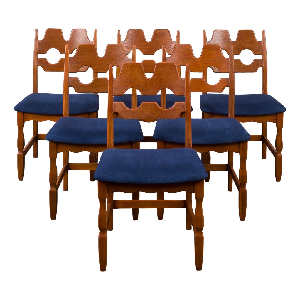 Razor Blade Chairs by Henning Kjaernulf for Nyrup, 1960s, Set of 6