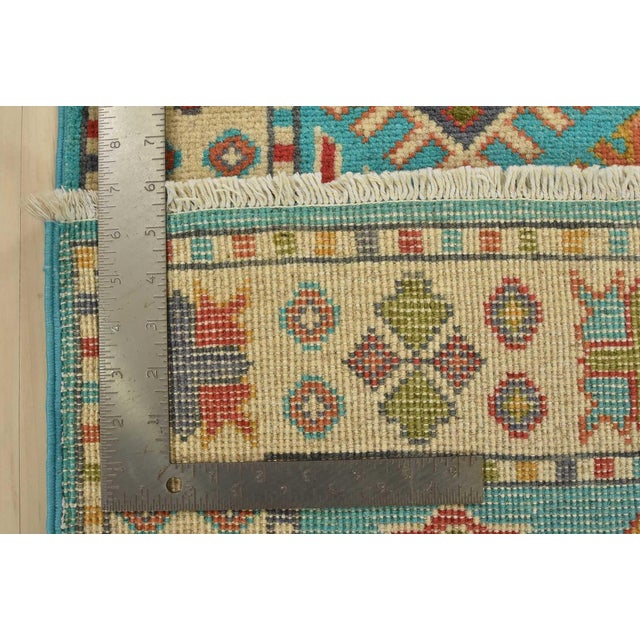 Kazak Runner 2’2” X 6′ Blue Wool Tribal Hand-Knotted Oriental Rug For Sale - Image 12 of 12