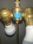 Mid 20th Century Hollywood Regency 4-Column Brass & Green Marble Floor Lamp For Sale - Image 9 of 10
