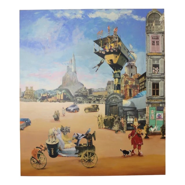 Jacques Deal, Lively City Scene, 1980s, Oil Painting For Sale