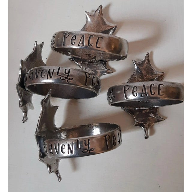 Christmas Napkin RIngs Heavenly Peace Set 10 For Sale - Image 9 of 9