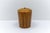Awesome japanese bamboo wicker basket with lid, 1950s