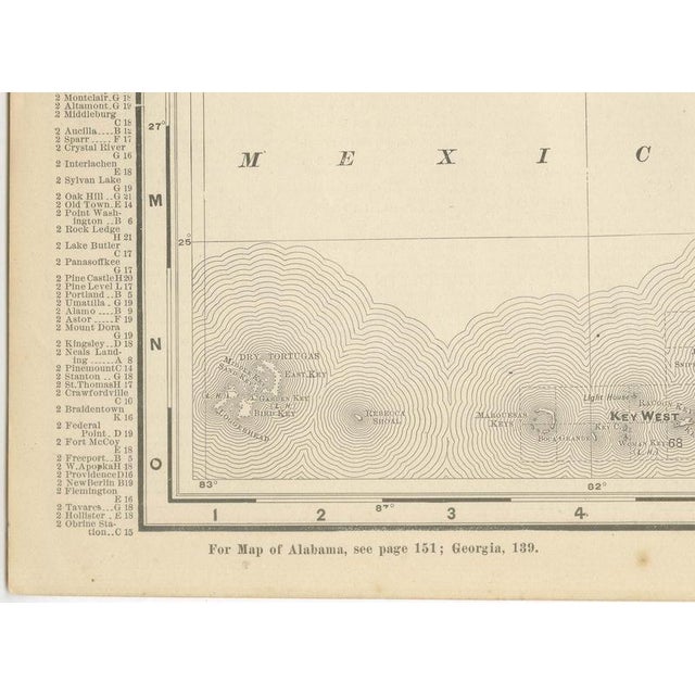 Black Antique Map of Florida The Sunshine State by Ran McNally, 1899 For Sale - Image 8 of 12
