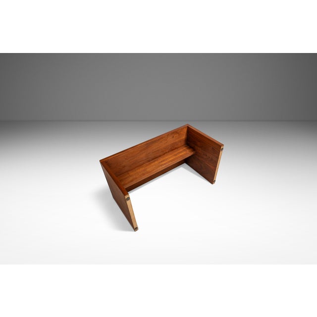Set of Two ( 2 ) Handmade Minimalist Custom-Made Studio / Gallery Benches in Walnut, Usa, C. 1980s For Sale - Image 10 of 18